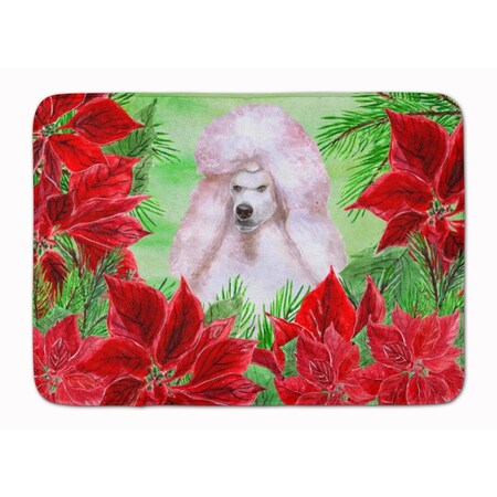 Carolines Treasures White Standard Poodle Poinsettas Machine Washable Memory Foam Mat CK1364RUG